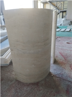 GOLDTOP OEM/ODM Italy Ivory White Travertine Curved Wall Tiles