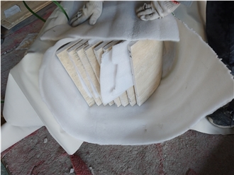 GOLDTOP OEM/ODM Italy Ivory White Travertine Curved Wall Tiles