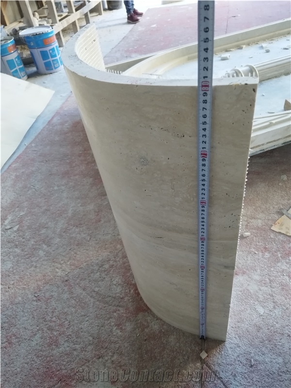 GOLDTOP OEM/ODM Italy Ivory White Travertine Curved Wall Tiles