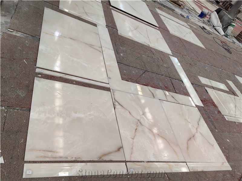 GOLDTOP White Onyx Natural Stone Tiles For Interior