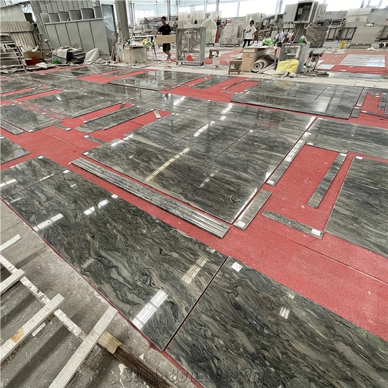 Lobby Brazil Blue Fusion Quartzite  Floor Tile
