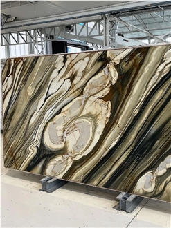 Luxury Unique Rough Edge Calacatta Oyster Marble Slabs