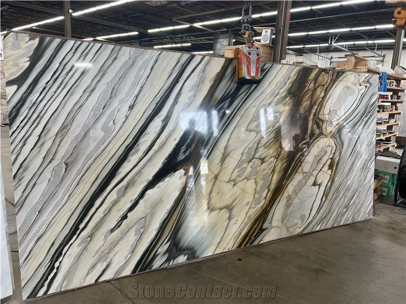 Luxury Unique Rough Edge Calacatta Oyster Marble Slabs