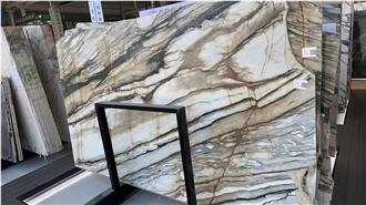 Luxury Unique Rough Edge Calacatta Oyster Marble Slabs