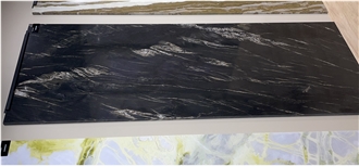 Macondo Black Quartzite Slabs, Tiles