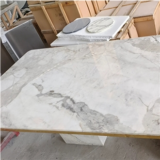 Akmonia Silver Marble Dining Table For Living Room