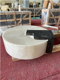 Custom White Onyx Stone Coffee Cafe Table Wholesale
