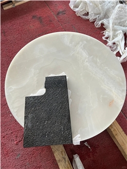 Custom White Onyx Stone Coffee Cafe Table Wholesale
