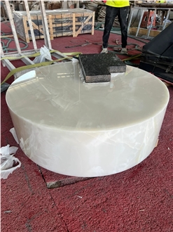 Custom White Onyx Stone Coffee Cafe Table Wholesale