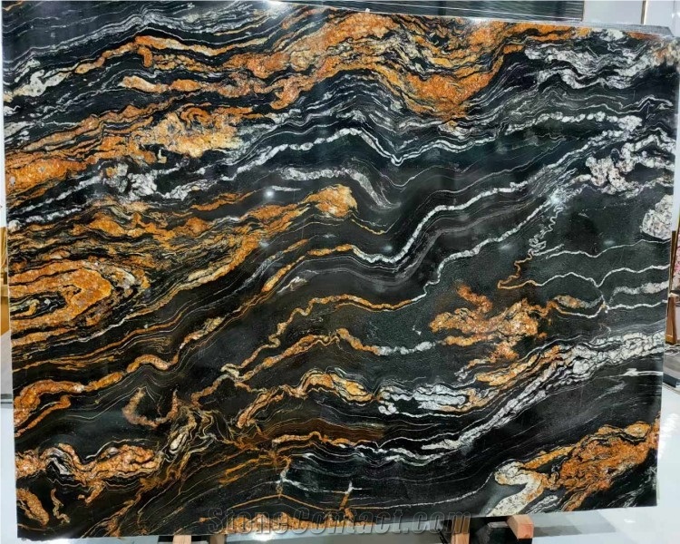 Magma Black Granite Slabs