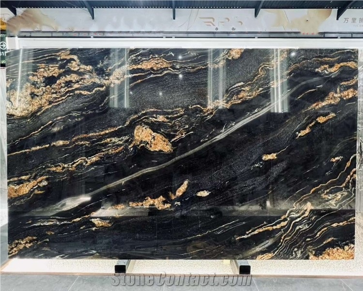 Magma Black Granite Slabs