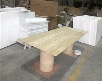 Medium Beige Travertine Custom Furnitures