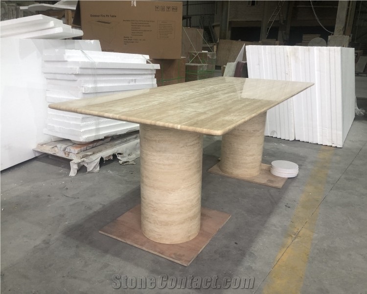 Medium Beige Travertine Custom Furnitures
