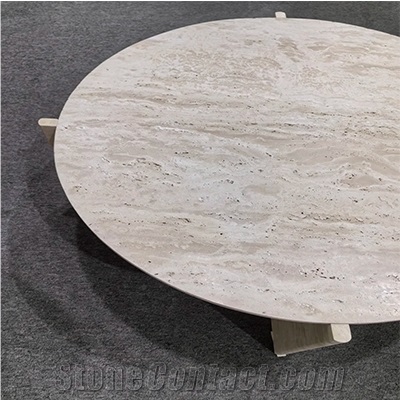 Modern Travertine Stone Coffee Table