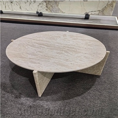 Modern Travertine Stone Coffee Table