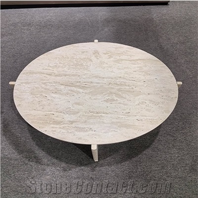 Modern Travertine Stone Coffee Table