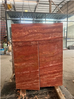 Red Travertine Sink With Vanity Bathroom Countertop