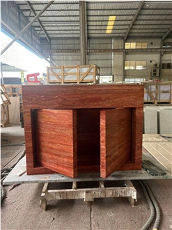 Red Travertine Stone Sink Vanity Tops