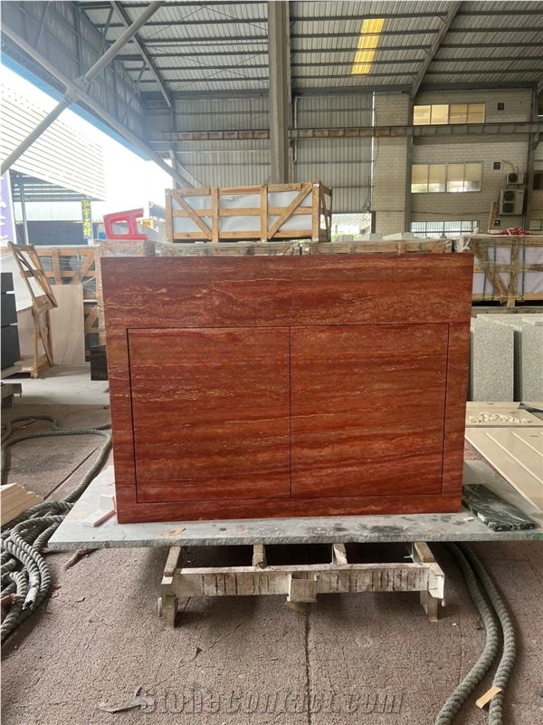 Red Travertine Stone Sink Vanity Tops