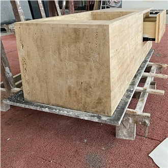 Travertine Vanity With Sink Bath Top
