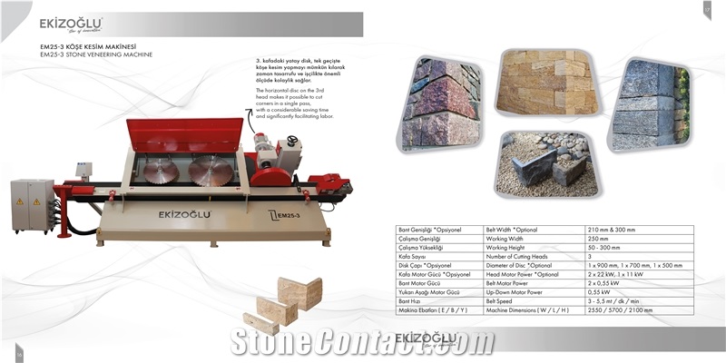EM25-3 Stone Veneer Cutting, Trimming Machine