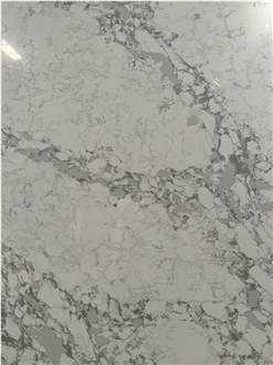 Carrara White Marble Look Quartz Slabs  For US Market