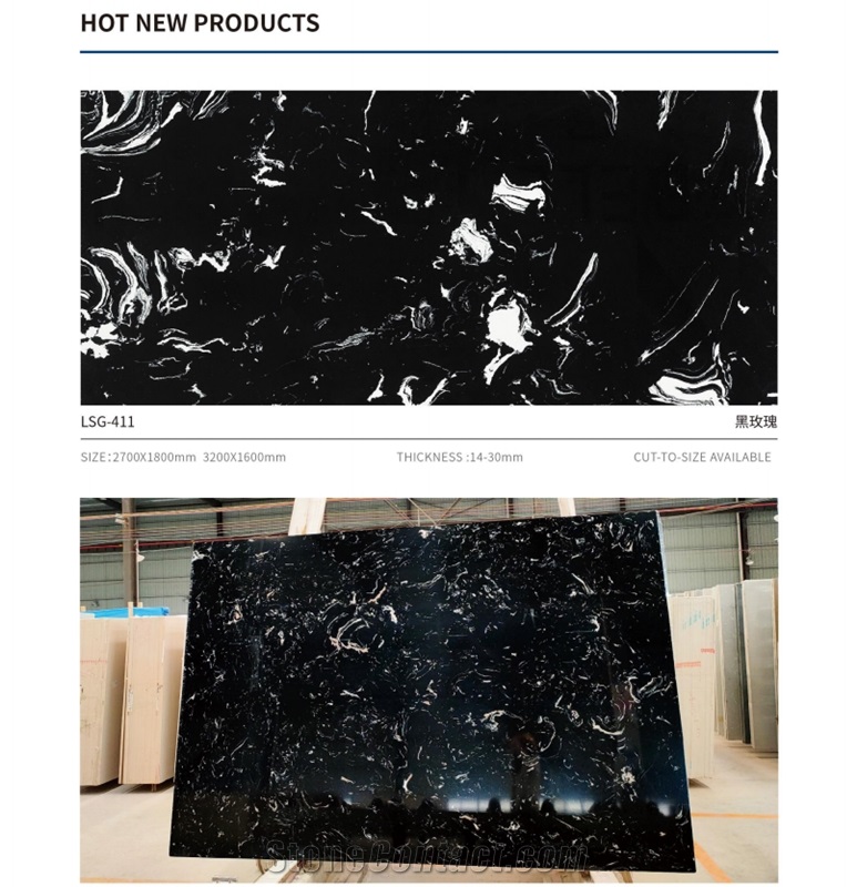 Galaxy Black Artificial Quartz Slab