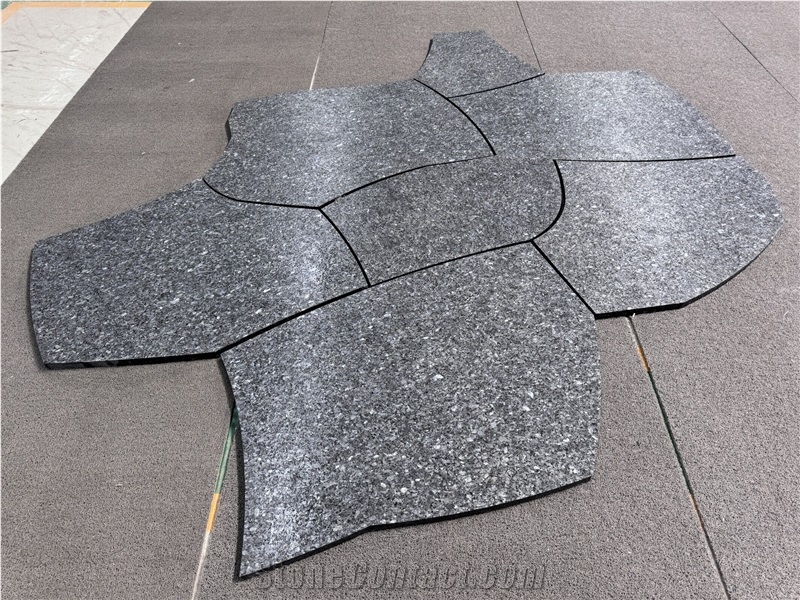 Angola Black Granite Random Flagstone Flooring