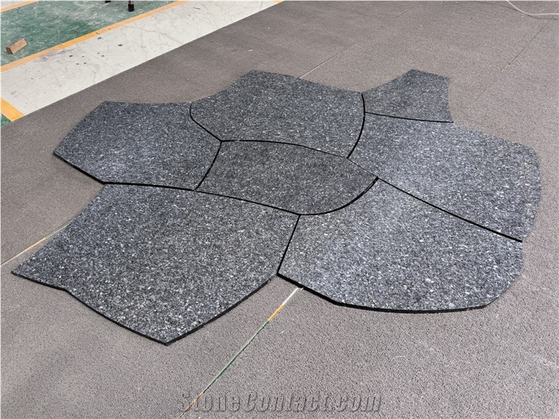 Angola Black Granite Random Flagstone Flooring