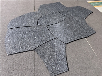 Angola Black Granite Random Flagstone Flooring