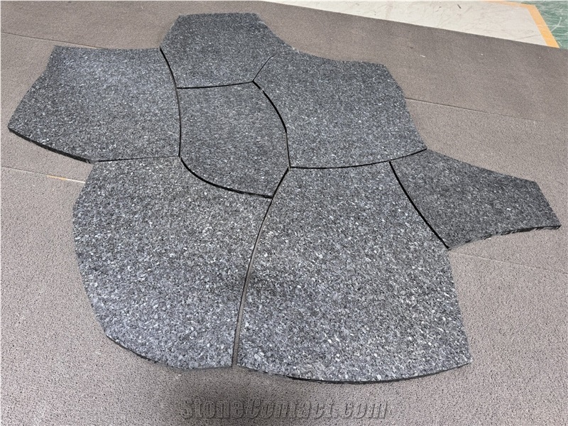 Angola Black Granite Random Flagstone Flooring