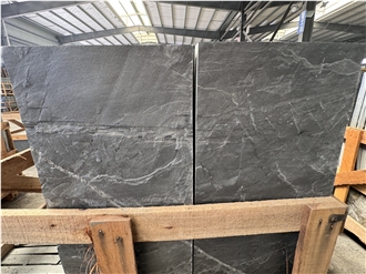 Black Slate Cut-To-Sized Tiles For  Flooring
