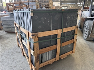 Black Slate Cut-To-Sized Tiles For  Flooring