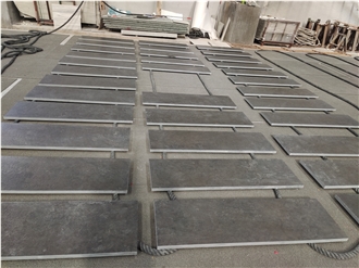China Blue Limestone Slabs Brushed