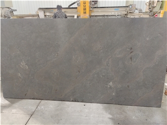 China Blue Limestone Slabs Brushed