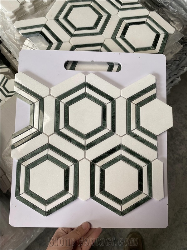 Natural Color Grey Marble Flower Mosaic Tiles