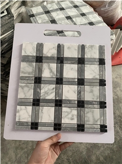 Natural Color Grey Marble Flower Mosaic Tiles