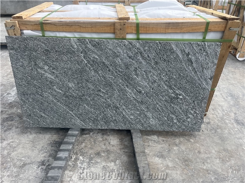 Snow Grey Granite Slabs Polished Flamed