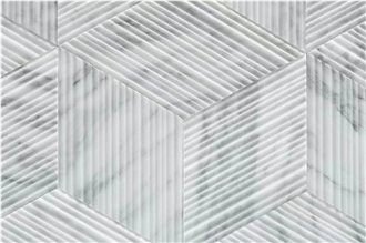 3D Waving Moca Creme Limestone CNC Wall Panels Caved Panel