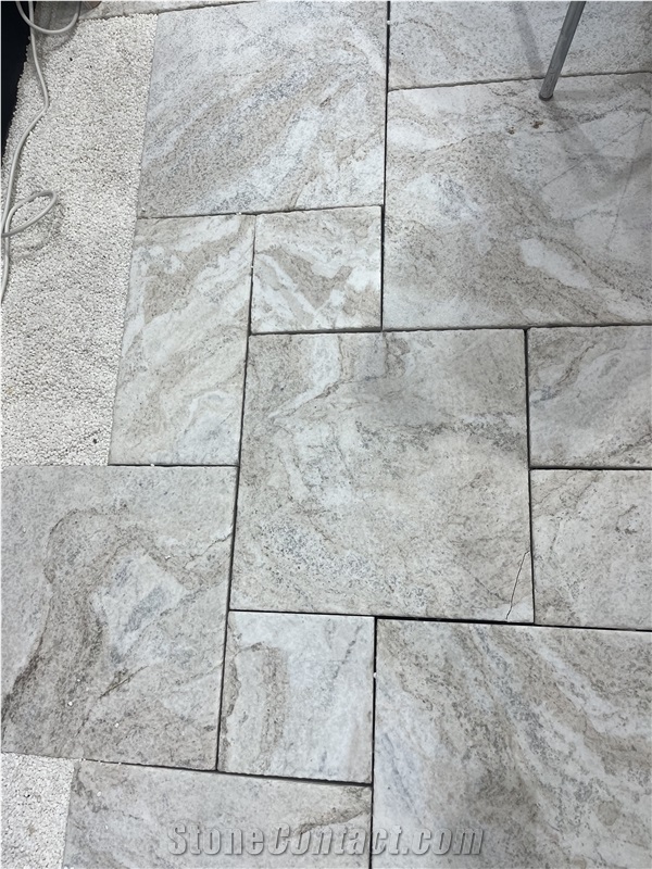 Brushed Spa Grey Quartzite French Pattern For Kitchen Floor
