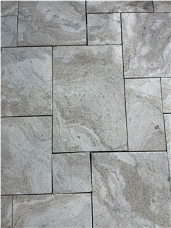 Brushed Spa Grey Quartzite French Pattern For Kitchen Floor