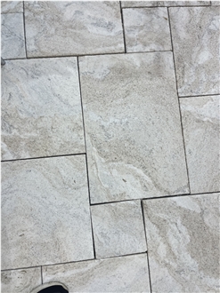 Brushed Spa Grey Quartzite French Pattern For Kitchen Floor