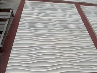 Light Beige Limestone Panels Moca Cream 3D Cnc Wall Panels