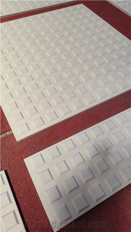 Light Beige Limestone Panels Moca Cream 3D Cnc Wall Panels