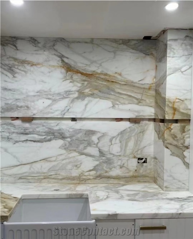 Luxury Marble Design Calacatta Vecchia Kitchen Countertops