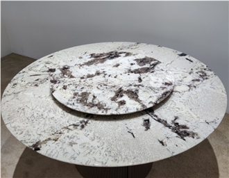 Marble Calacatta Gold Round Dining Table For Restaurant