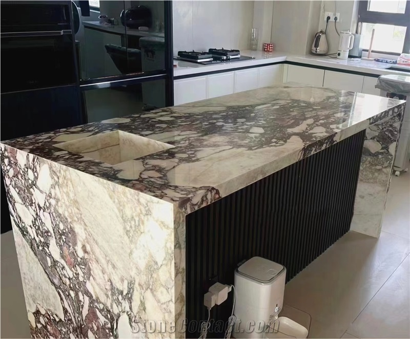 Prefab Stone Calacatta Viola Home Kitchen Island Bench Tops