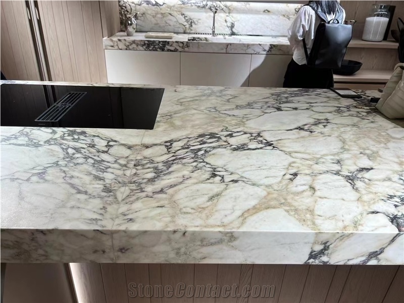 Prefab Stone Calacatta Viola Home Kitchen Island Bench Tops