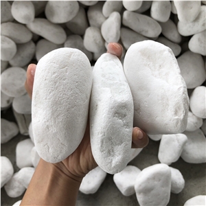 Super White Tumbled Pebbles Like Snow For Landscaping