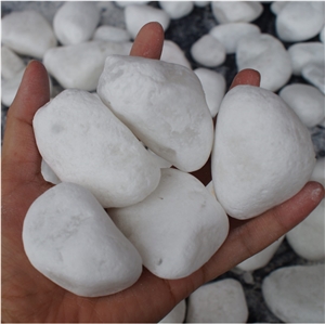 Super White Tumbled Pebbles Like Snow For Landscaping